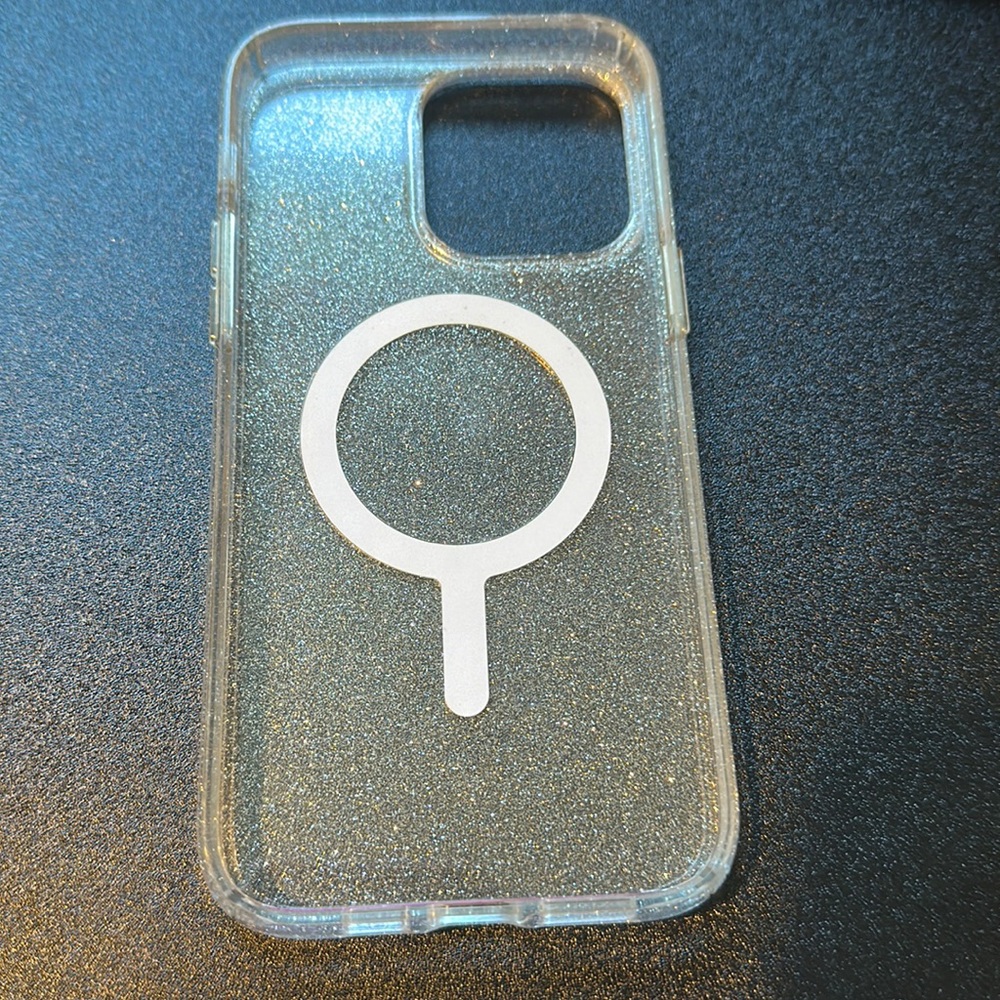 Speck iPhone 14 pro max clear gold glitter case